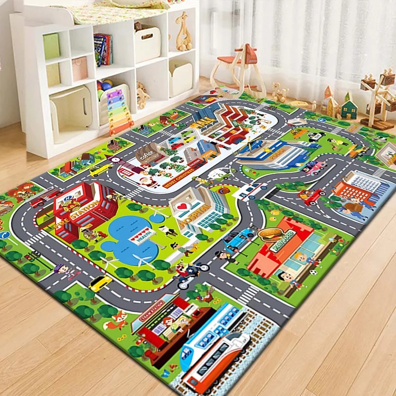 Outdoor Adventure Toys For Kids - 알록달록한 어린이 도시 지도 놀이 매트