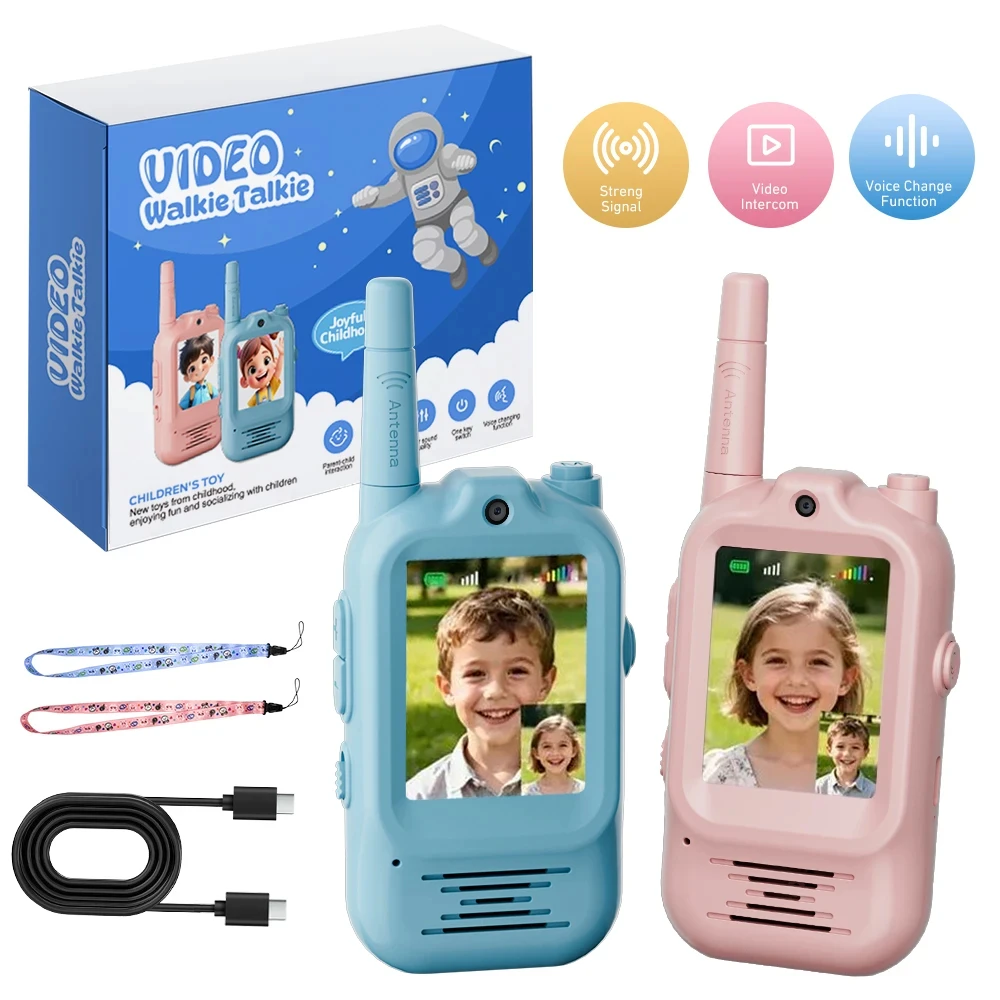 Outdoor Adventure Toys For Kids - 2개 세트 어린이용 비디오 무전기, 충전식