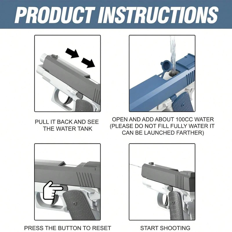 M1911 물총 장난감, 여름 수영장 해변 슈팅 게임  - Outdoor Adventure Games 리뷰 및 가격
