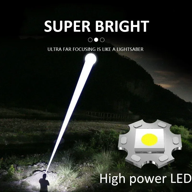 900000LM 강력한 LED 손전등 Type-c 충전 - Outdoor Adventure And Travel 리뷰 및 가격