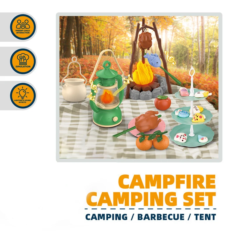 어린이 캠핑 텐트 세트 시뮬레이션 캠프파이어 미니어처  - Outdoor Adventure Toys For Kids 리뷰 및 가격